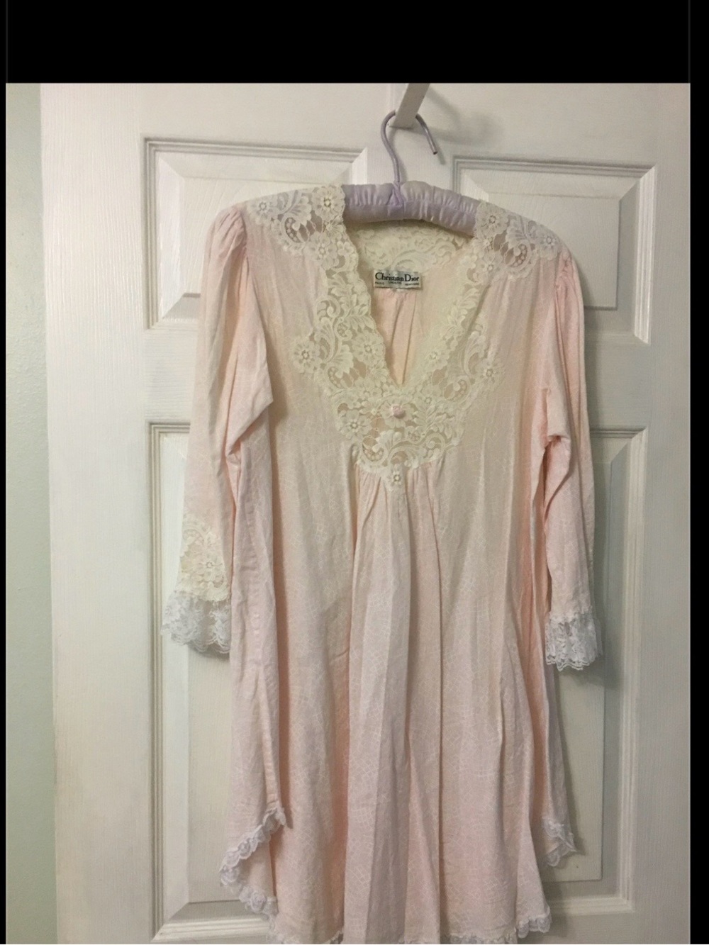 Dior Light Pink Lace-Trim Chemise with Cream Accents